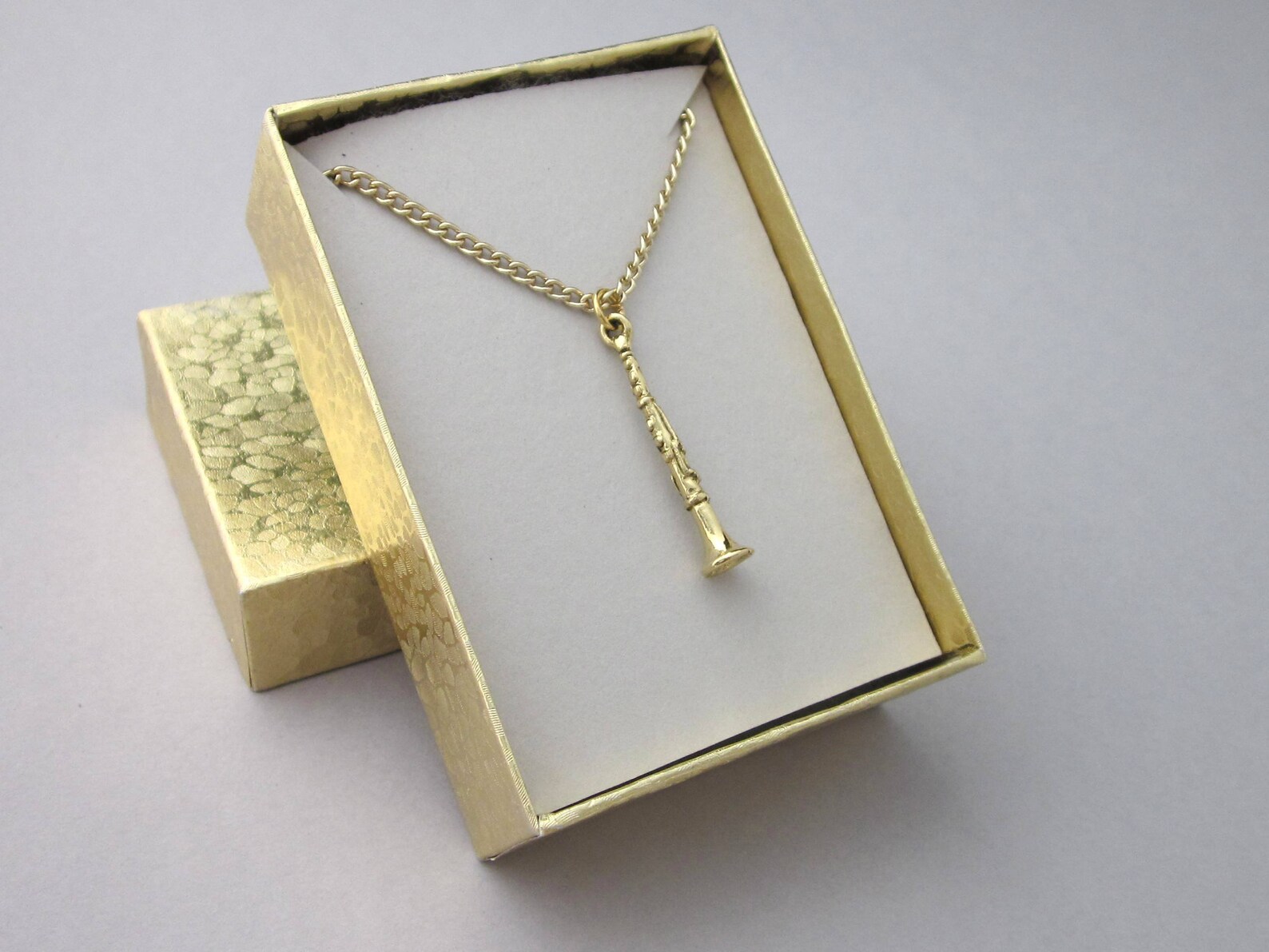 Gold Necklace Charm With Chain Etsy