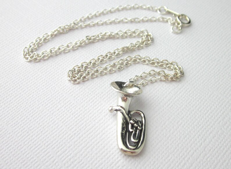Sterling Silver Baritone Tuba Instrument Necklace Tuba Charm Etsy