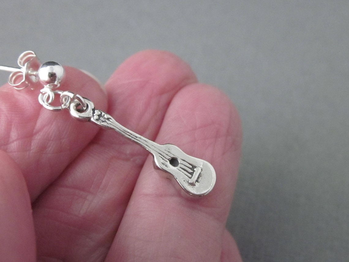 Sterling Silver Ukulele Earrings Ukulele Jewelry Ukulele Etsy