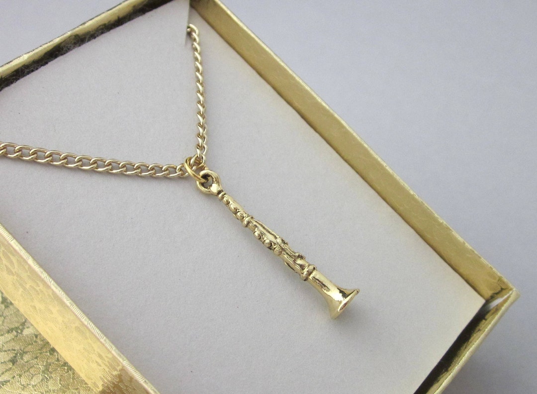 Gold Necklace Charm With Chain Etsy