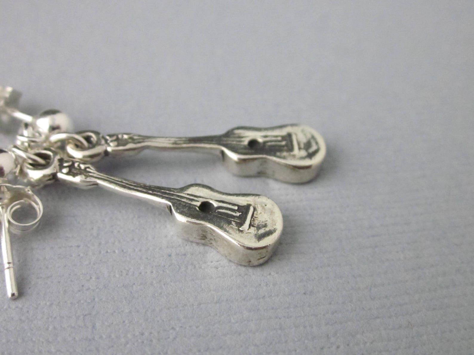 Sterling Silver Ukulele Earrings Ukulele Jewelry Ukulele Etsy