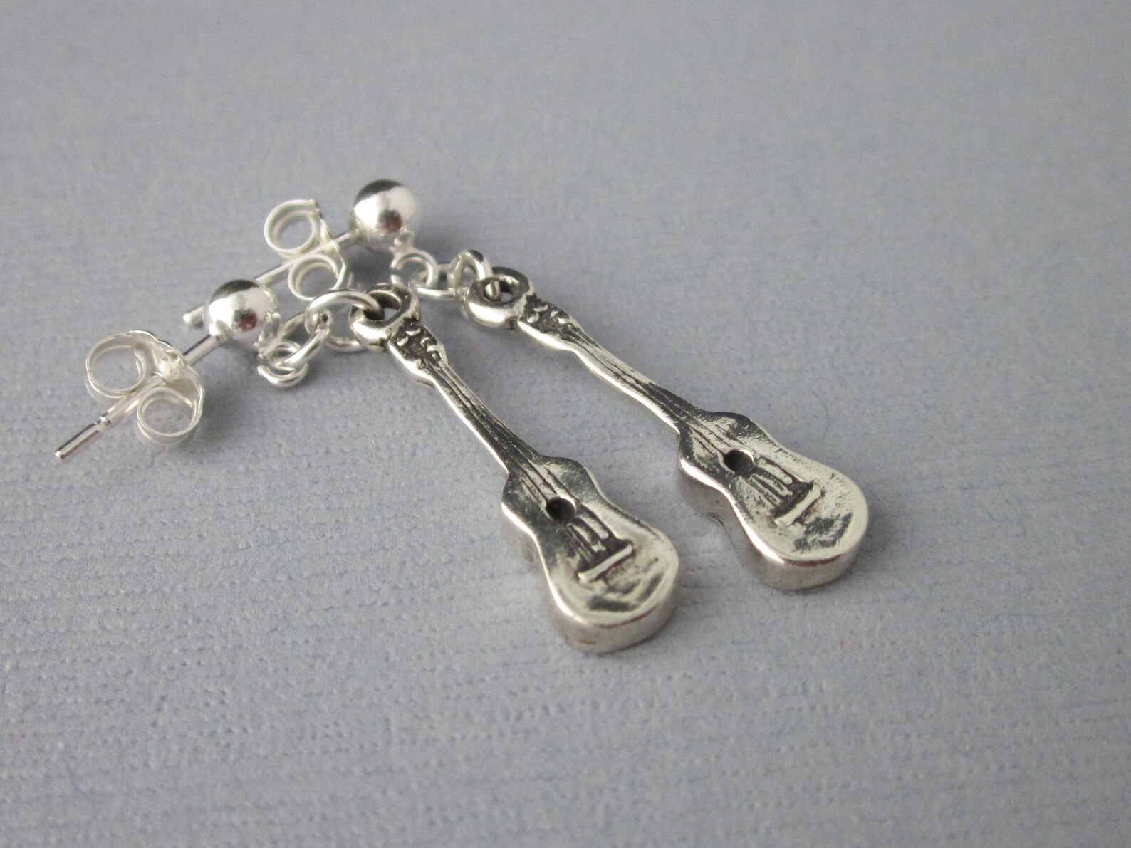 Sterling Silver Ukulele Earrings Ukulele Jewelry Ukulele Etsy
