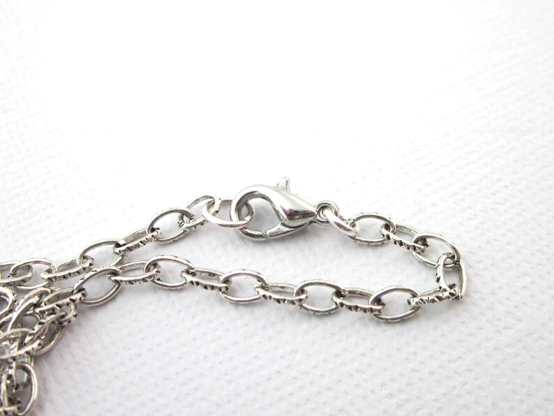 Silver Filigree Bell Charm Necklace With Red Crystal: 3D Christmas Bell Pendant image 10