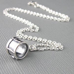 Sterling Silver Bass Drum Necklace, Drum Charm With Chain Necklace, Tom Drum Necklace, Drummer&#39;s necklace, Percussionist Music Jewelry Gift
