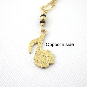 Black and Gold Both Paw Print And Music 8th Note Pendant Necklace, Music Lover Jewelry, Animal Lover Jewelry, Youthful Necklace For Teen image 6