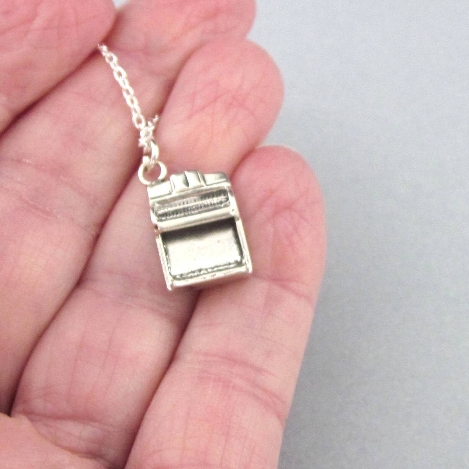 Sterling Silver Organ Instrument Necklace Organ Charm and Etsy