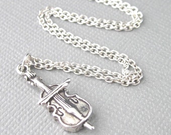 Sterling Silver Cello Necklace: Music Lover Gift