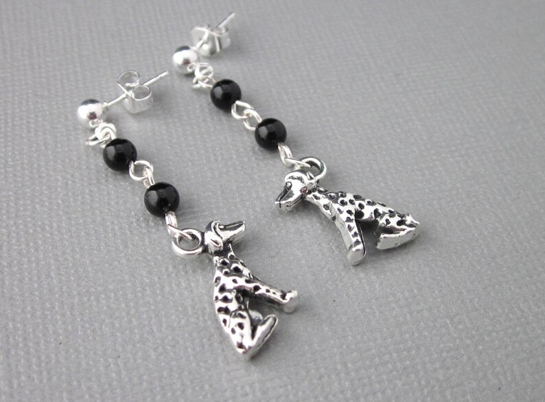 Dalmatian Dog Earrings Dangling Dog Earrings Dog Charm image 0