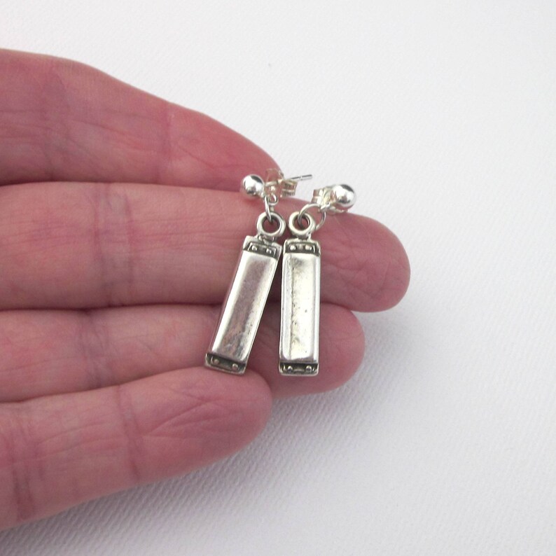 Sterling Silver Harmonica Earrings With Gift Box French Harp Earrings Blues Harp Earrings Musical Instrument Earrings Post And Clutch Earrings Jewelry Valresa Com