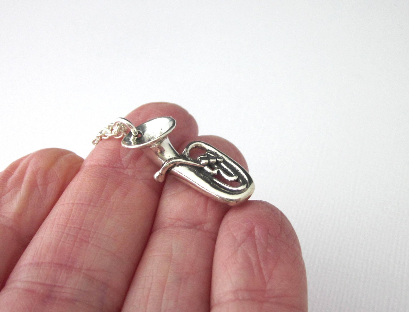 Sterling Silver Baritone Tuba Instrument Necklace Tuba Charm Etsy