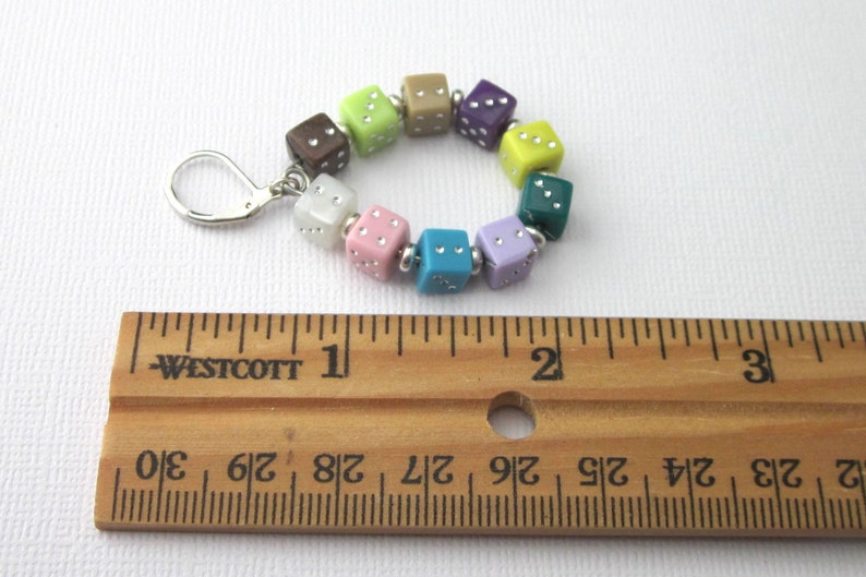 Dice Hoop Earrings Multicolored Acrylic Dice Earrings Oval Etsy