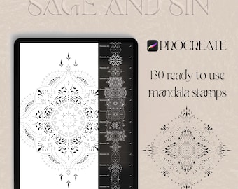 130 dotwork and ornamental stamps for Procreate - digital download
