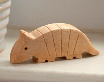 Wooden ARMADILLO, Handmade Toy Animal, Waldorf Inspired