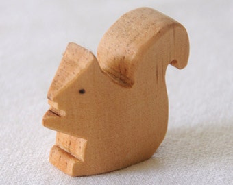 Carved Wooden SQUIRREL, Handmade Toy Animal, Waldorf-Inspired