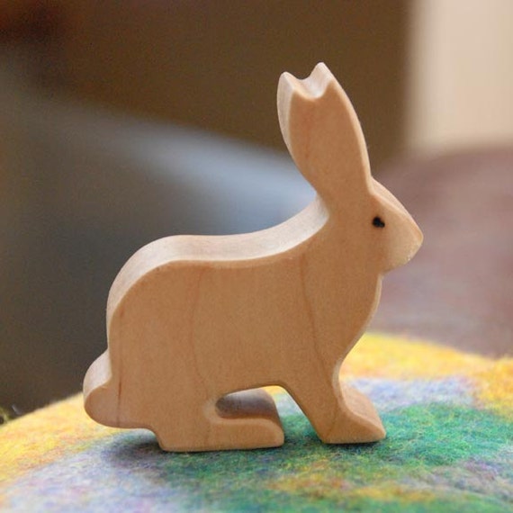 carved wooden rabbit