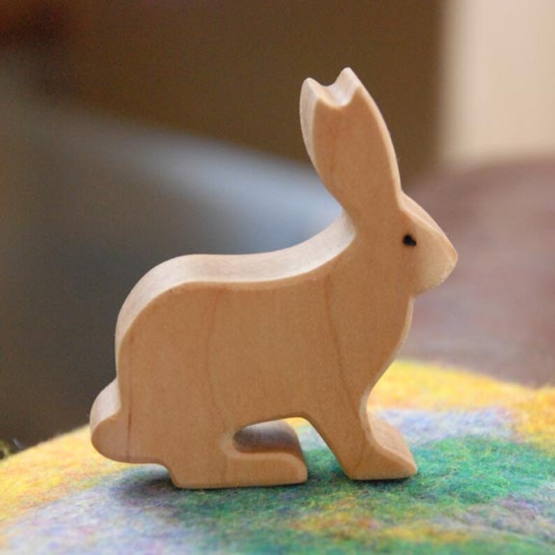 Carved Wooden RABBIT Bunny Jackrabbit Handmade Toy Animal Etsy