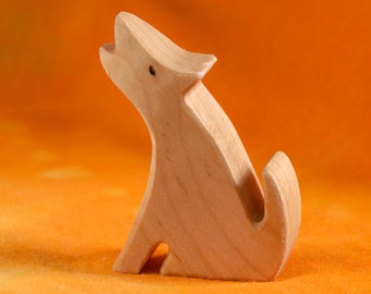 Wooden COYOTE, Handmade Toy Animal, Waldorf Inspired