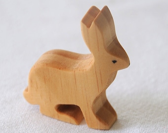 Wooden RABBIT Bunny Jackrabbit, Handmade Toy Animal,  Waldorf Inspired