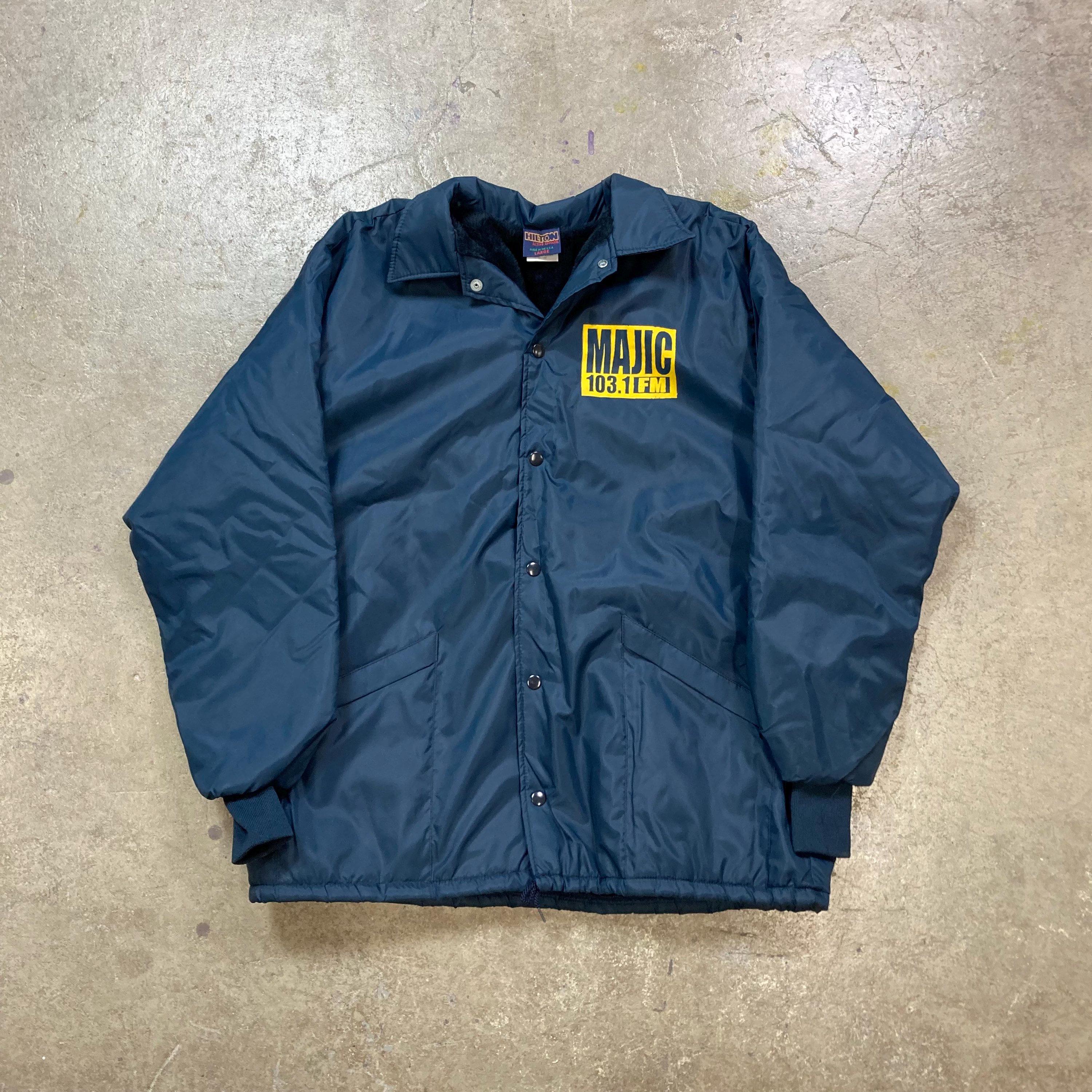 Vintage 1990s Made in USA 103.1 Majic Watertown NY Radio Station DJ Coaches Jacket Sz Large