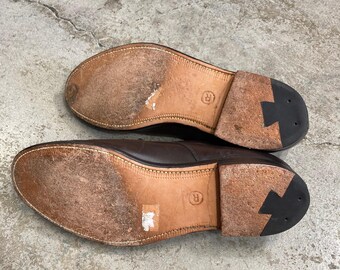 靴 Alden 969 Dark Brown Calfskin Plain Toe Alden 969 Plain Toe Dark Brown Leather Shoes Men's 12 B/D