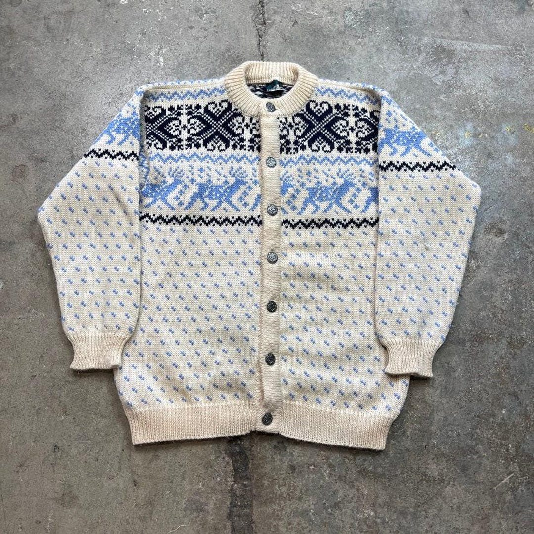 Pull Dale Of Norway 1/4 Zip En Pure Laine - Motifs Vintage - Taille XS Homme Occasion