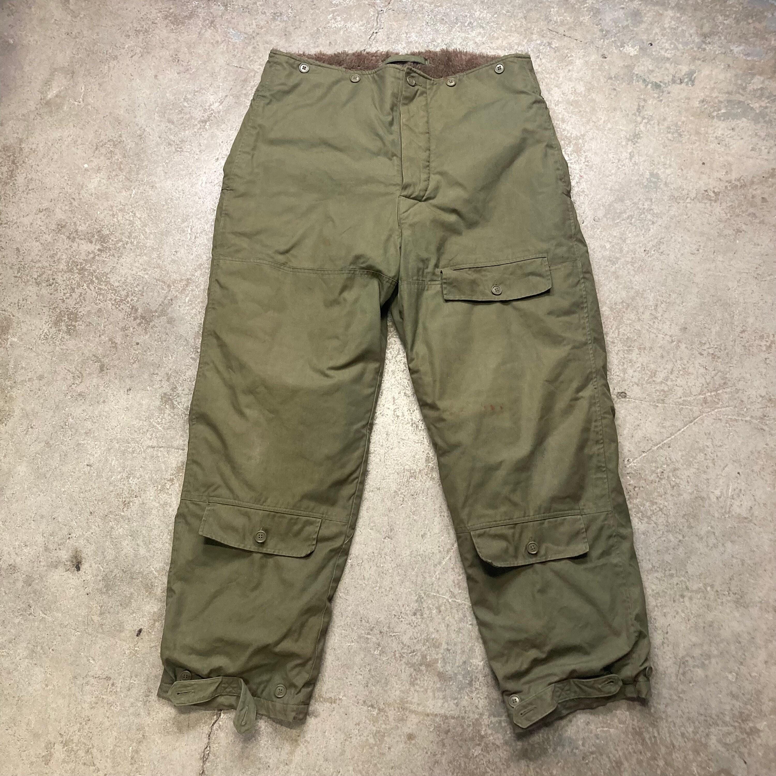 Vintage 1940s WWII A-10 Green Alpaca Lined US Army Air Force Pants