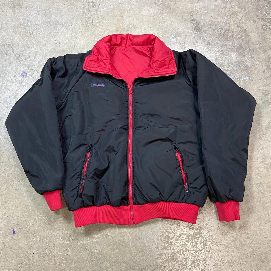 Vintage 1990s Columbia Reversible Nylon Insulated Jacket - Large