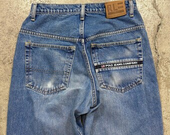 Vintage 90s Polo Ralph Lauren Jeans Co Blue Cotton Denin High