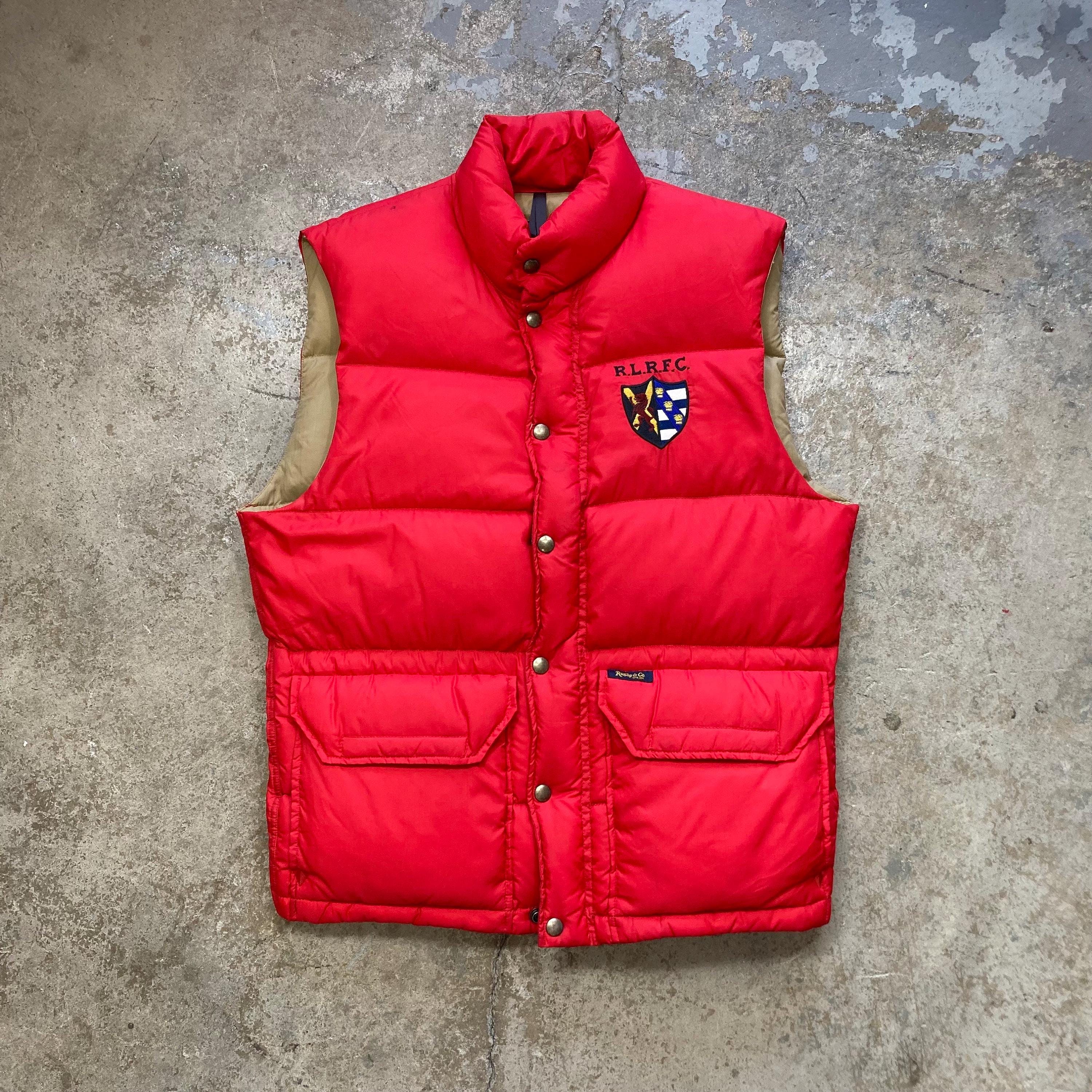 ラルフローレン ラグビー レッド キルティング ダウン フルジップ