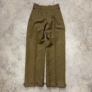 Vintage 1950s Australian Military Green Brown Wool Trousers