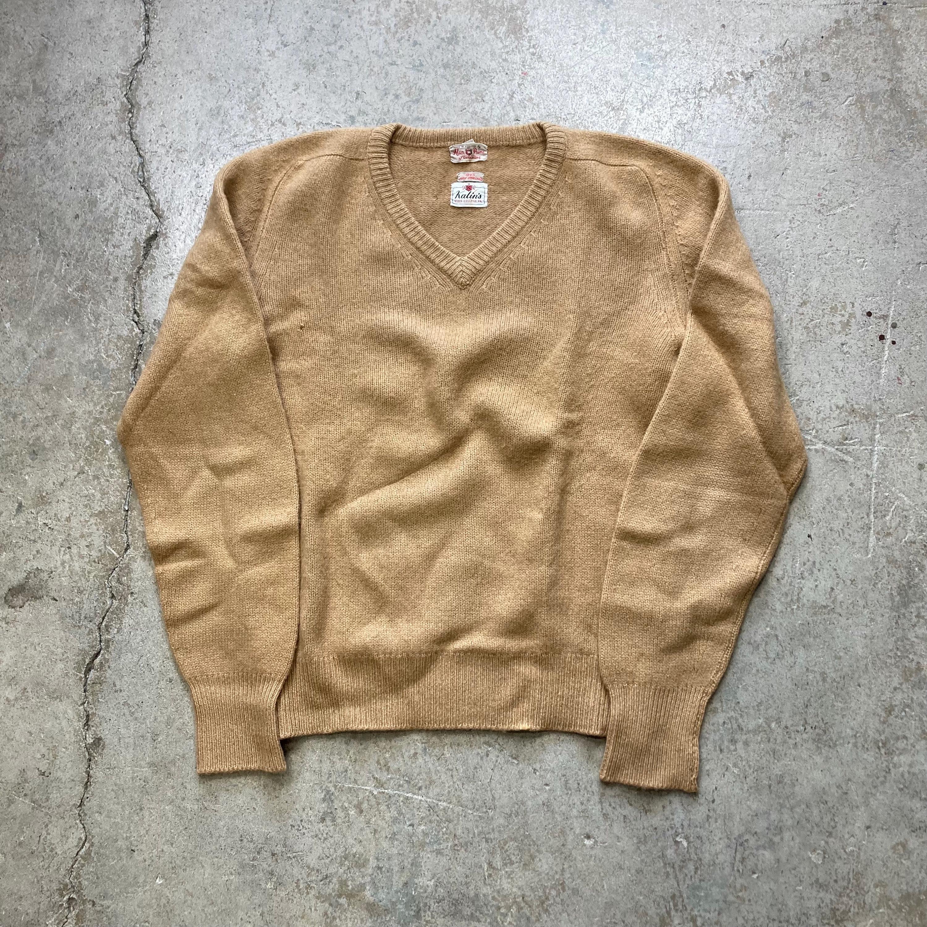 Vintage Alan Paine Brown Beige 100% Camelhair Made in England