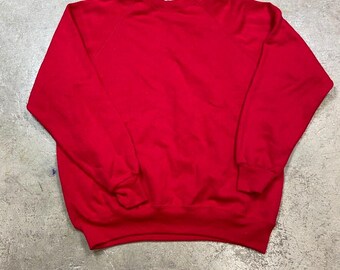 Vintage 1980s Bassett Walker Made in USA Red Raglan Sweatshirt - XL