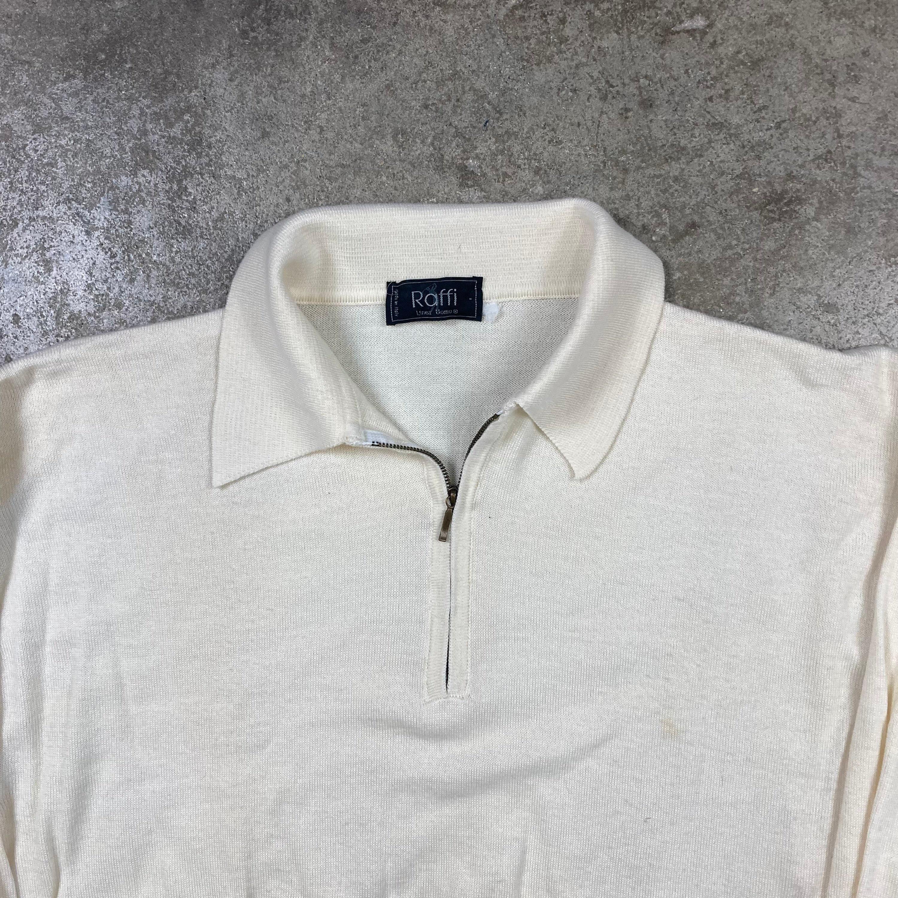 Vintage 1990s Made in Italy Wool Blend Knit Long Sleeve 1/4