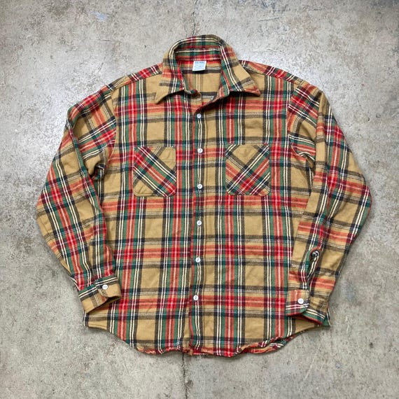 Vintage 1960s 70s Big Mac JC Penney Brown Red Green All Cotton