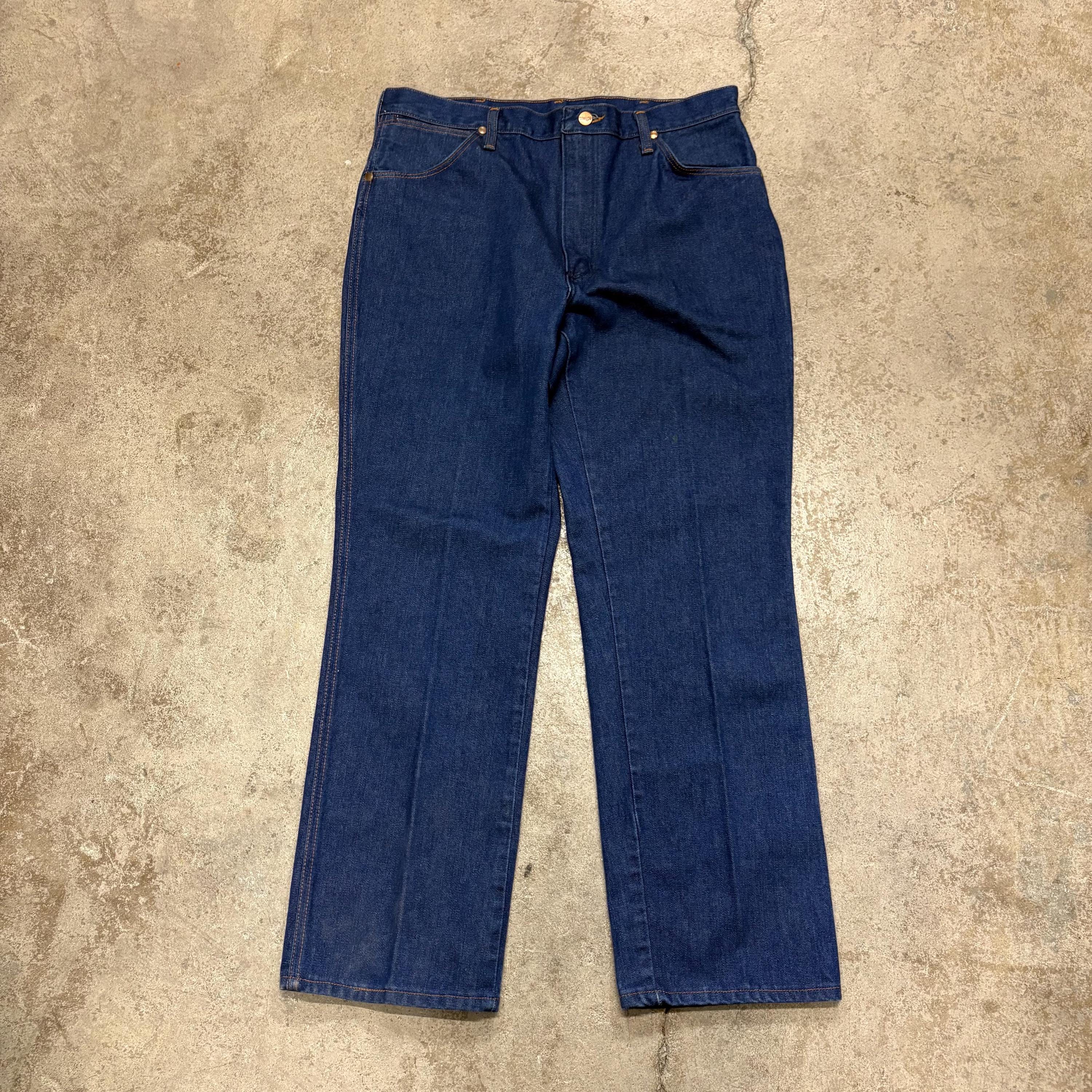 濃紺 70's WRANGLER HAPPY BIRTHDAY AMERICA VTG 70s Wrangler Dark Wash Western Logo Blue 32x27 Denim