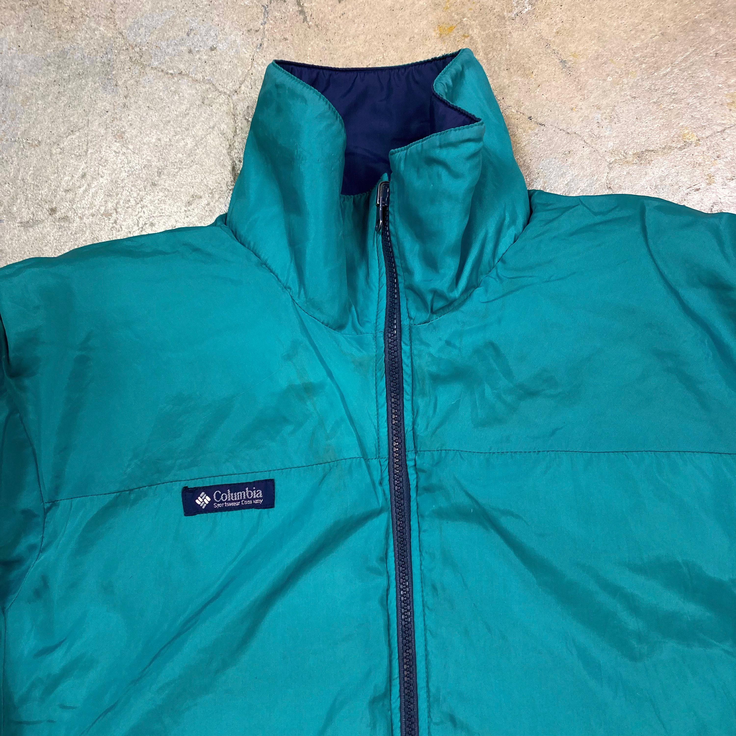 Vintage Columbia Quilted Goose Down Puffer Reversible Color Block