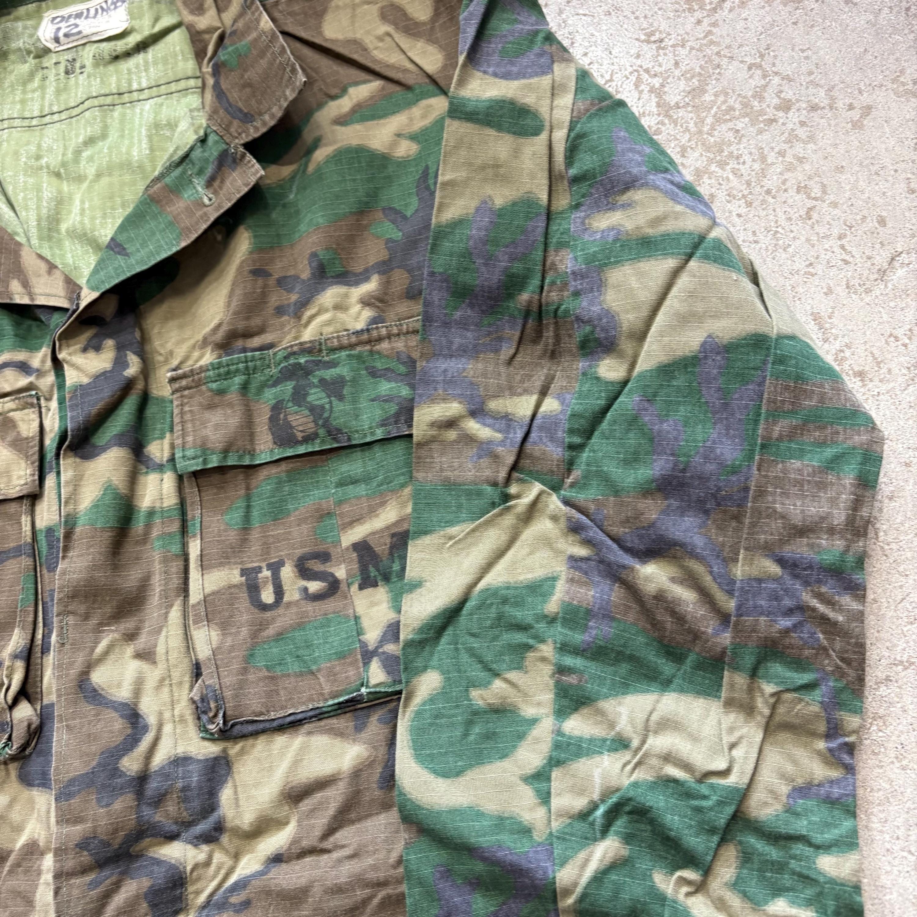 70s USMC BDUジャケット ヴィンテージ ERDL迷彩 ステンシル S 70s USMC BDUジャケット ヴィンテージ ERDL迷彩 ステンシル S