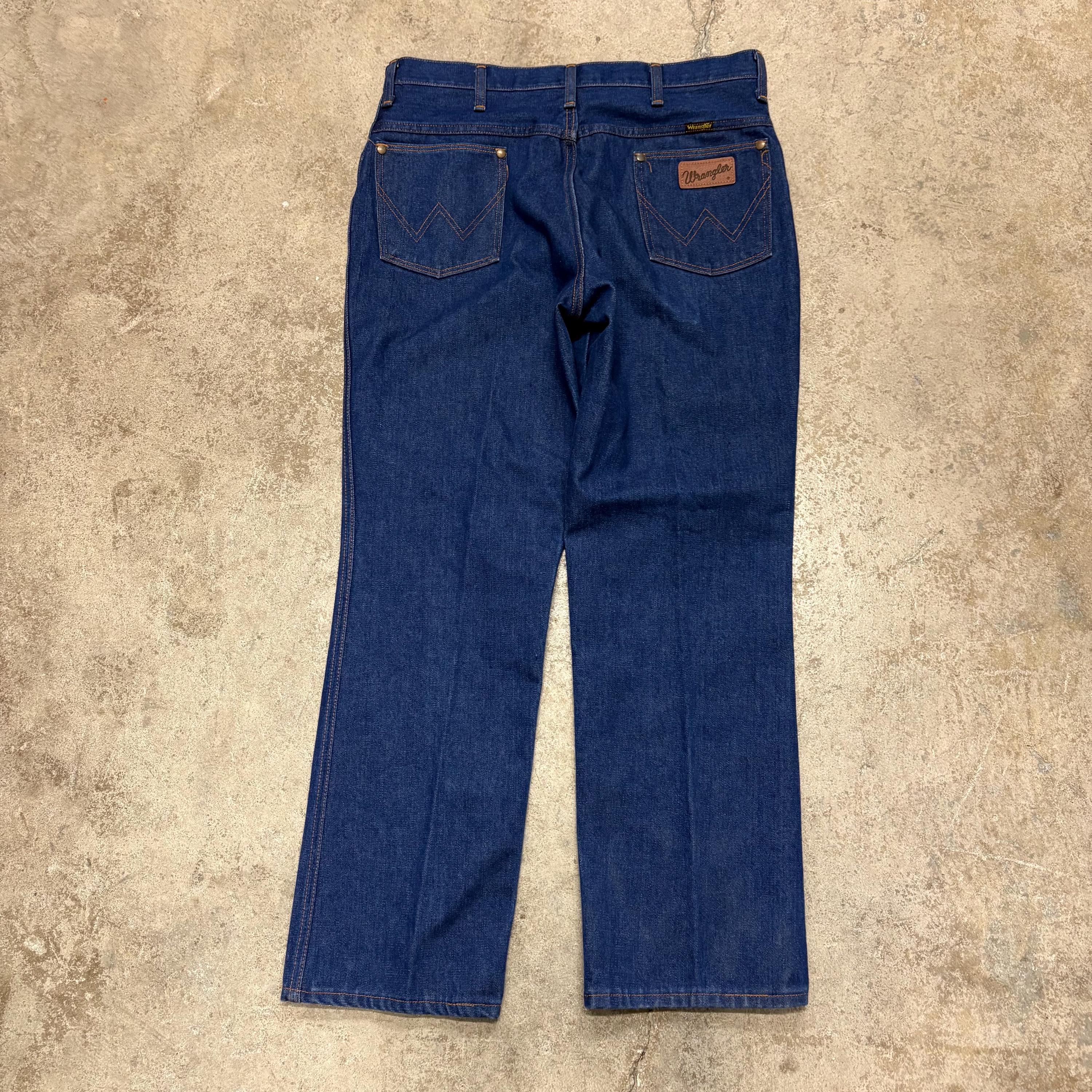 濃紺 70's WRANGLER HAPPY BIRTHDAY AMERICA VTG 70s Wrangler Dark Wash Western Logo Blue 32x27 Denim