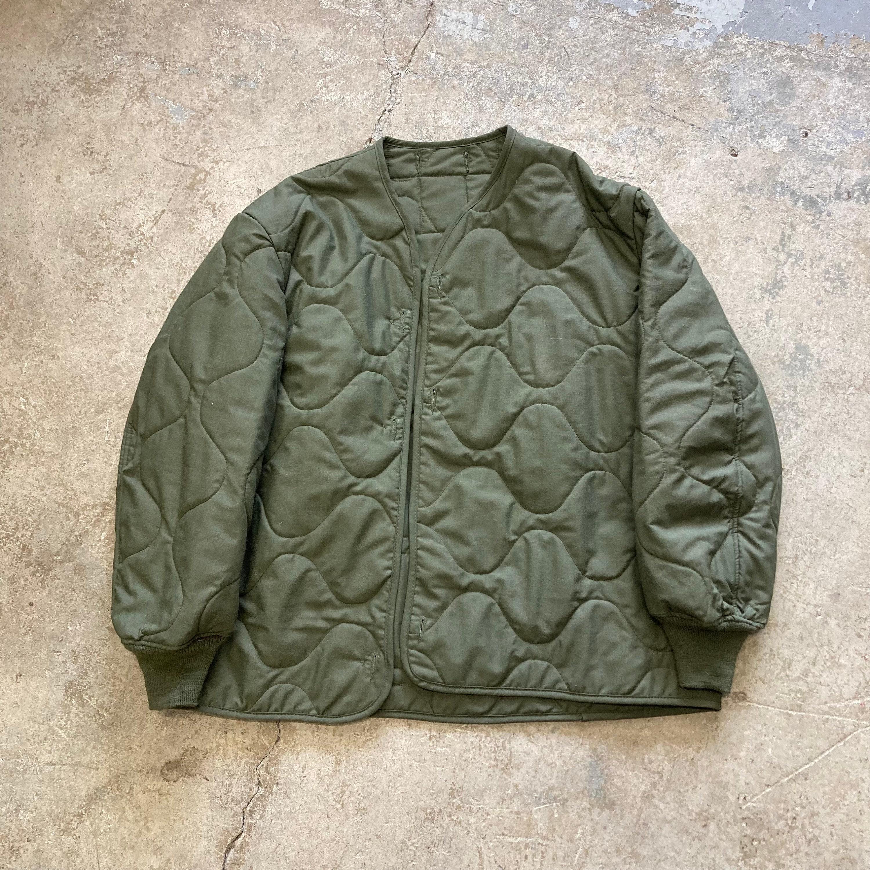 Vintage 1990s US Army Green Quilted Liner Green 483 Aramid