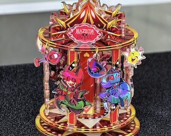 Hazbin Hotel Acryl Carrousel Displaystandaard Alastor Vox Lucifer Engel Husk Charlie Cadeau
