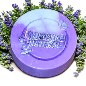 Large Round Organic Buttermilk & Shea Butter Lavender Soap-Handmade with Essential Oils