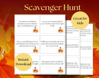 Indoor Outdoor Scavenger Hunt | Thanksgiving Scavenger Hunt | Kids Treasure Hunt | Printable Games for Kids