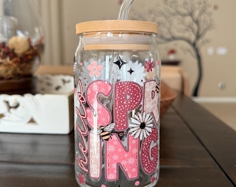 Spring Daisy Bee Libbey Cup 16oz