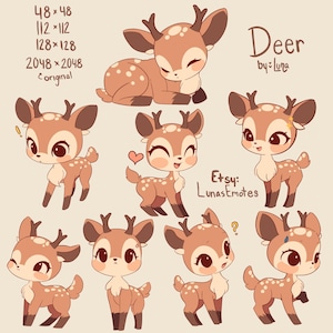 Cute Deer Emotes | Discord, Youtube, Twitch