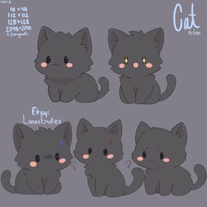 Cute Black Cat Emotes | Discord, Youtube, Twitch