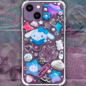 Custom Kawaii Phone Case | Handmade Epoxy Resin Cover | Cute Decoden Phone Case for iPhone X 11 12 13 14 15 16, Pro, Max | Unique gift