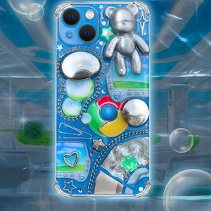 frutiger aero phone case, made with epoxy resin for IPhone X 11 12 13 14 15 16, Plus, PRO, MAX models, junk case | Android samsung xiaomi