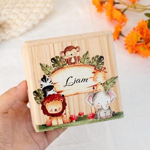 Personalized Cute Animal Piggy Bank,Easter Gifts for Kids,Wooden Money Box with Name,Gifts for Children,Boy Birthday Gifts,Baby Shower Gift