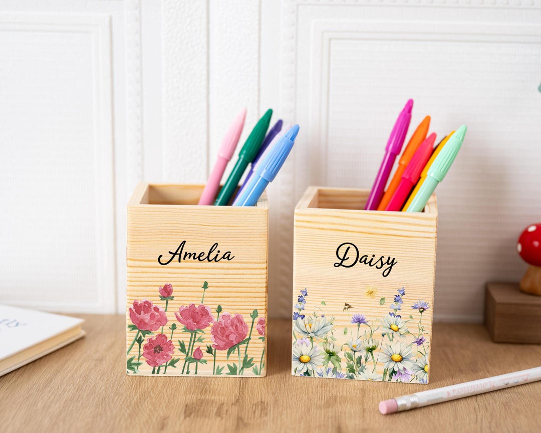 personalized-flower-pencil-holder-custom-wooden-pencil-box-with-name