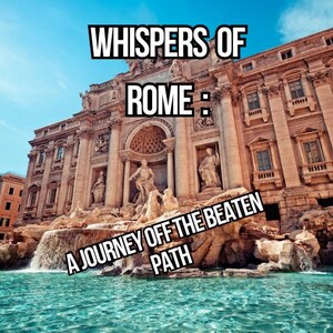 Puede incluir: Una foto de la Fontana de Trevi en Roma, Italia. La fuente es un destino turístico popular y es conocida por su hermosa arquitectura y la leyenda de que si lanzas una moneda a la fuente, volverás a Roma algún día. El texto en la imagen dice "Whispers of Rome: A Journey Off The Beaten Path."